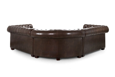 Chesterfield Sofa Antique Brown Large Corner