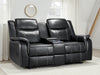 Black Leather 2 Seater Electric Recliner Sofa