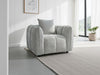 Grey Fabric Tufted Design Armchair Pillow Back