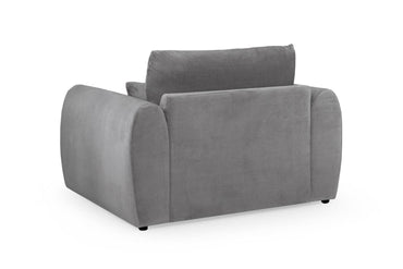 Grey Velvet Fabric Upholstery Armchair