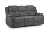 Grey Fabric 3 Seater High Back Electric Recliner Sofa