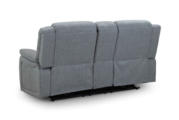 Grey Fabric 2 Seater Electric Recliner Sofa Pillow Top Arm