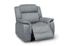 Grey Fabric Electric Recliner Armchair Pillow Top Arms