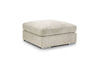 Beige Chenille Fabric Square Footstool