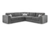 Grey Chenille Fabric Large Corner Sofa