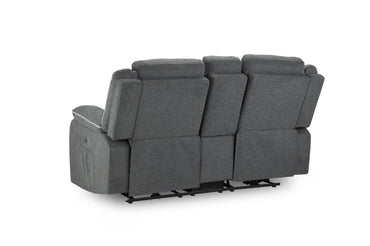 Graphite Fabric 2 Seater Electric Recliner Sofa