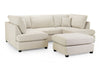 Beige Fabric U Shape Corner Sofa Black Feet