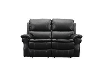 Abbey Reclining Sofas In Bonded Black Real Leather
