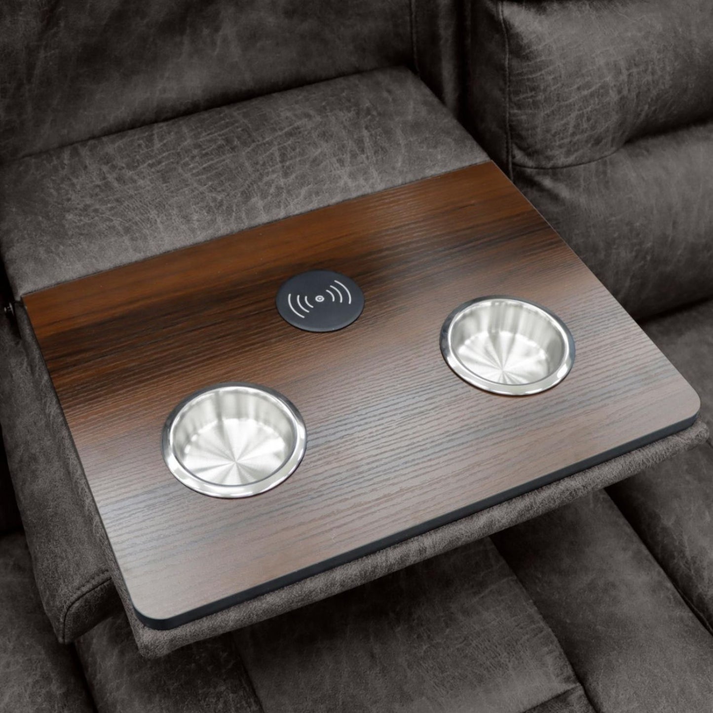 Brown Fabric 3 Seater Electric Recliner Sofa with LED