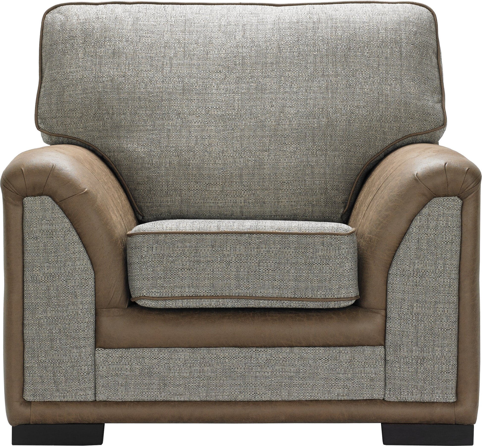 Camden Bespoke Grey Fabric And Leather Piping Modern Design Sofa