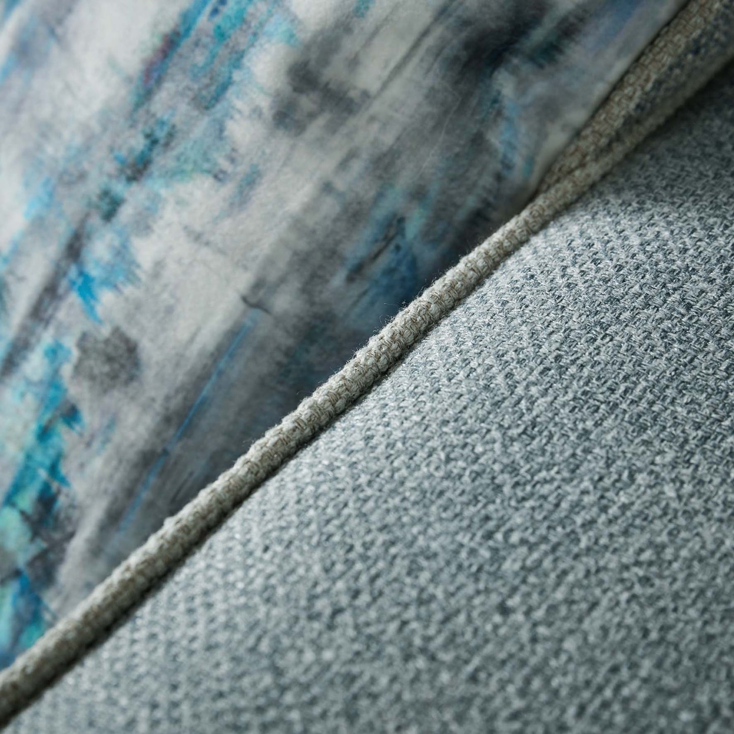 Milan Modern Elegance Sofas Garda Petrol Blue Fabric With Cushions