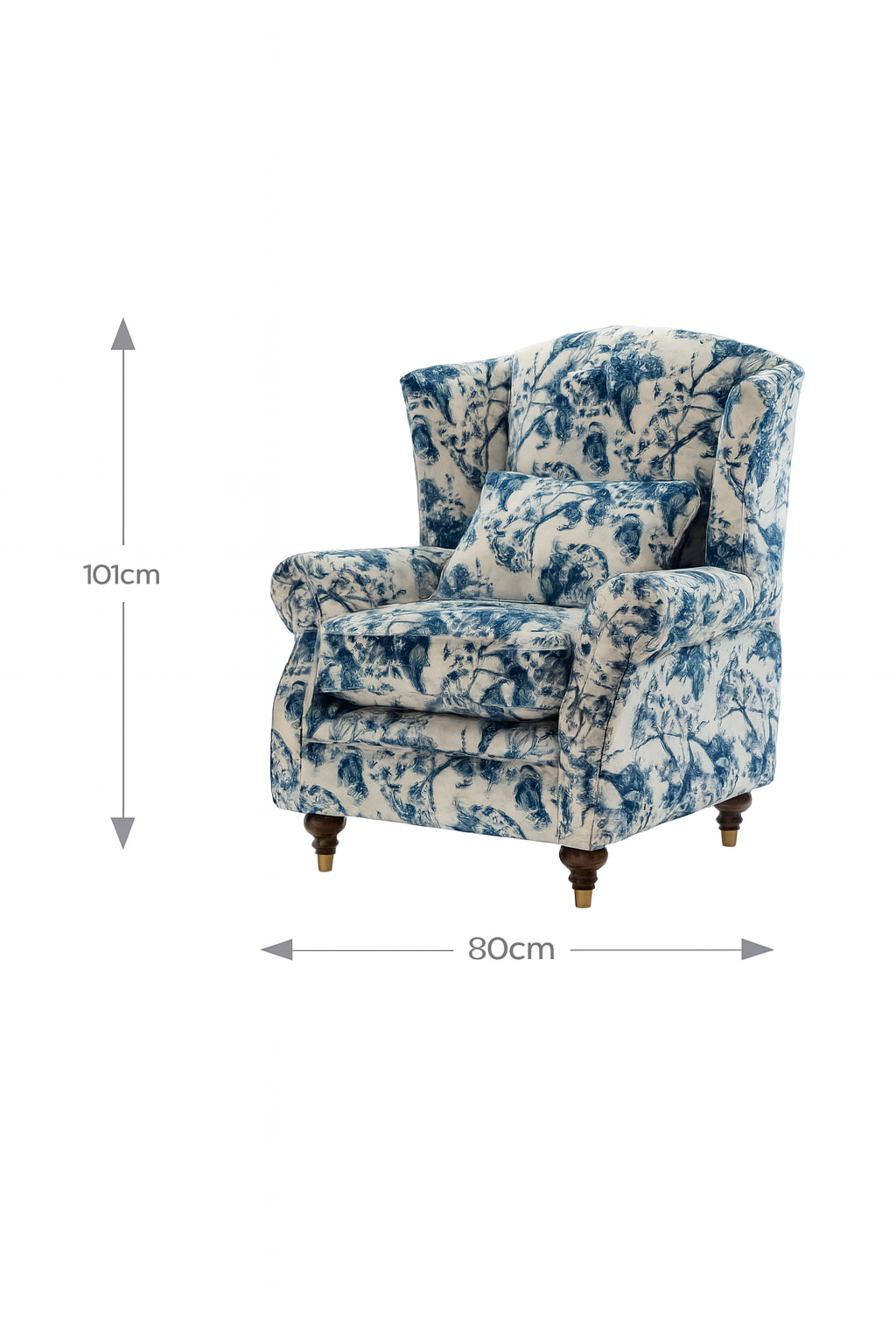 Windsor Accent Floral Fabric Chair with High Legs