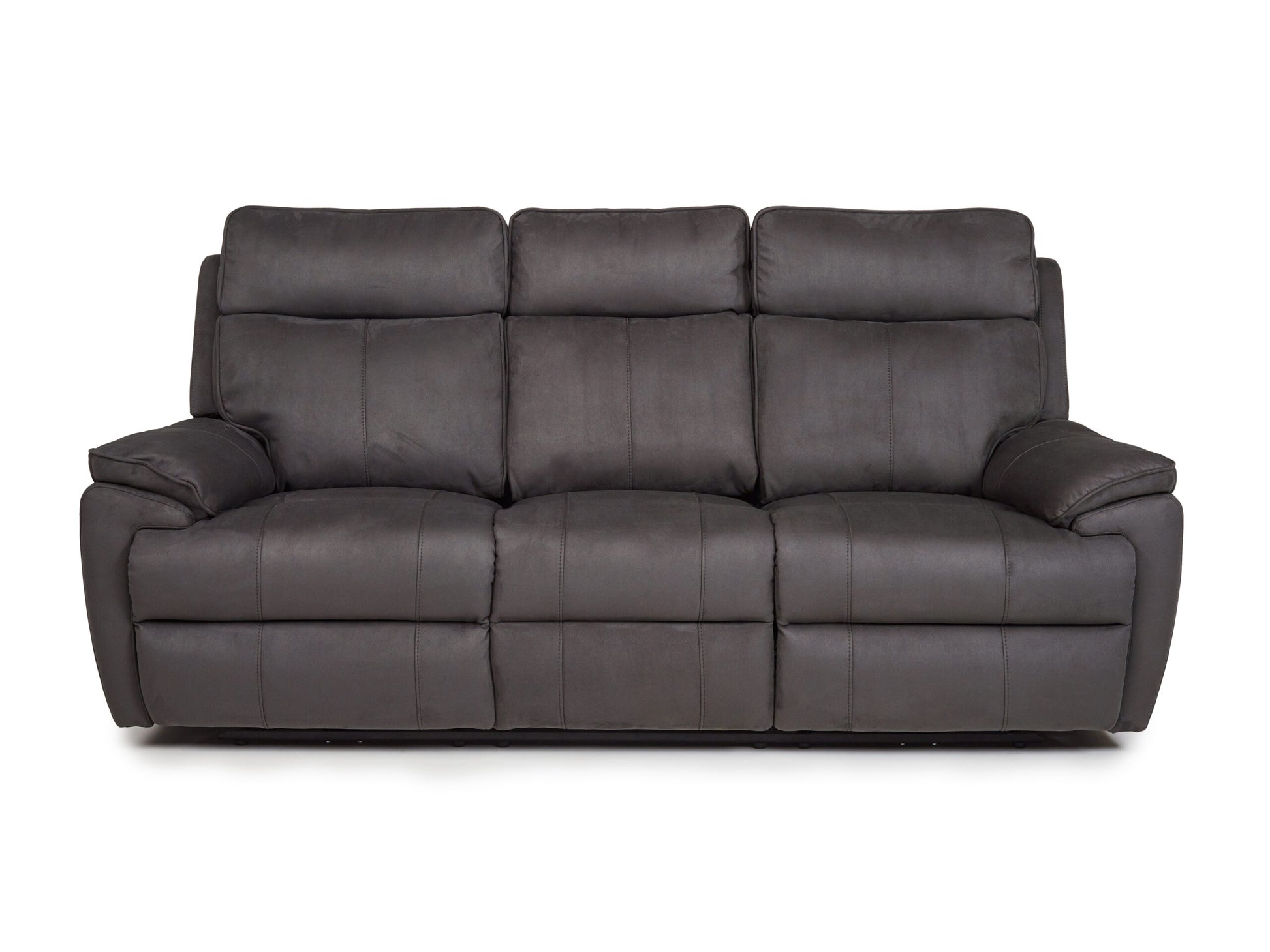 Continental 3+2 Seater Electric Reclining Grey Fabric Suede Sofas