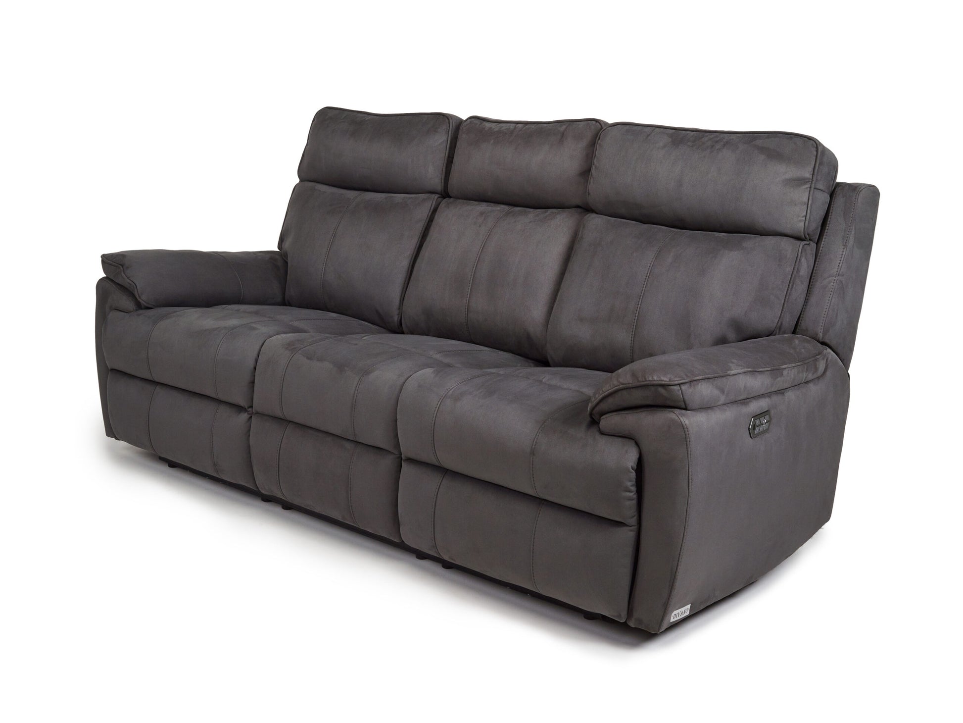 Continental 3+2 Seater Electric Reclining Grey Fabric Suede Sofas