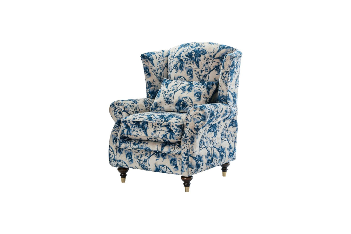 Windsor Accent Floral Fabric Chair with High Legs