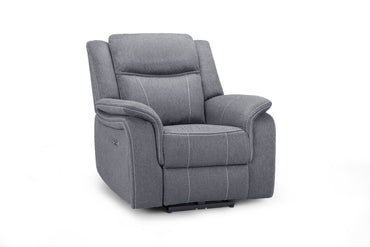 Grey Fabric Electric Recliner Armchair with Armrest