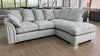 Silver Fabric Right Hand Facing Corner Sofa Chaise