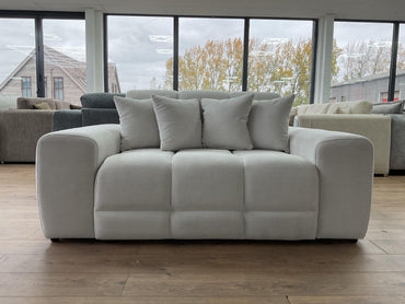 Natural Fabric Modern 2 Seater Sofa with Cushions