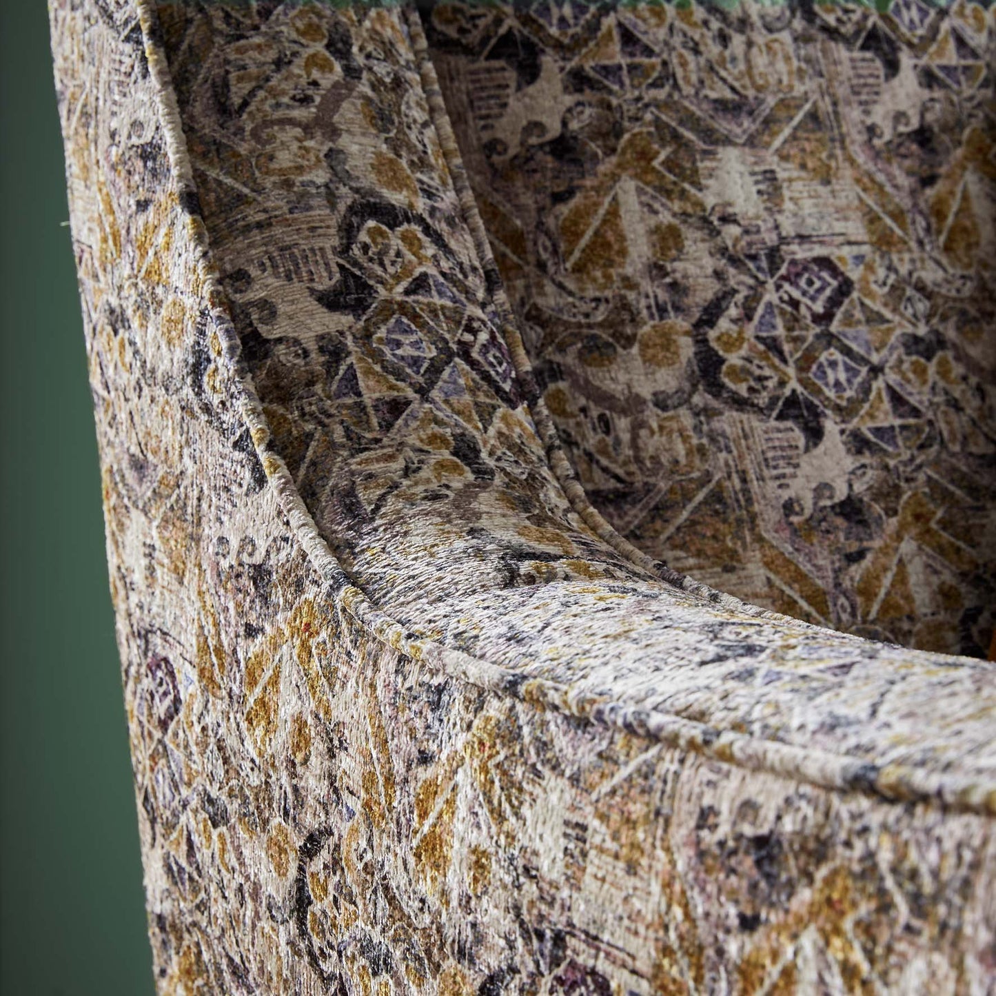 Rome Handmade Swivel Chair For Elderly in Accent Patterned Fabric With Swivel Base