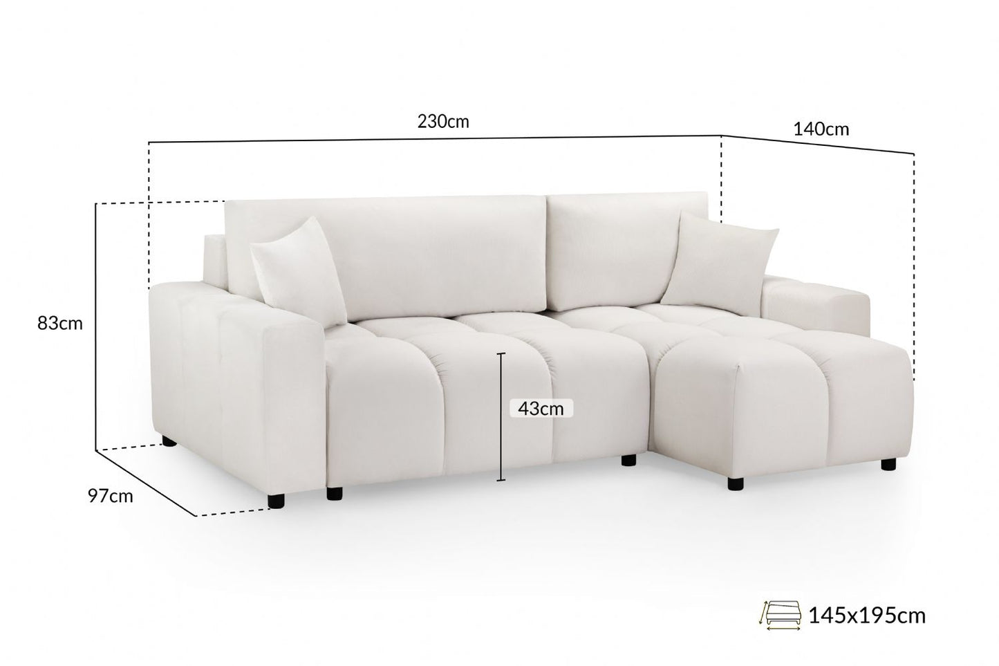 Luki Sofabed Beige Universal Corner