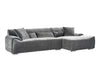 Charcoal Fabric Right Hand Facing Corner Sofa Chrome Feet