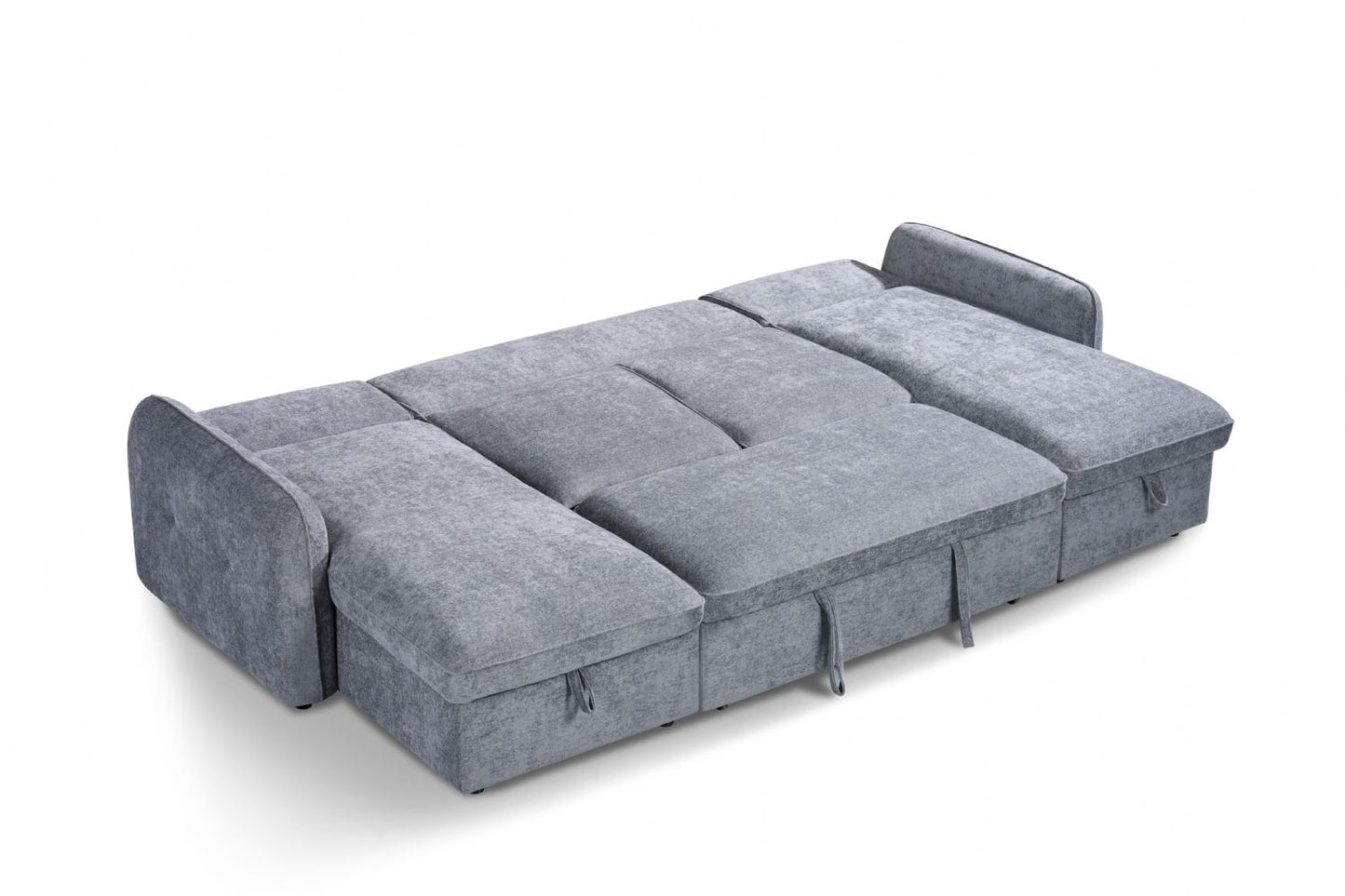 Grey Textured Fabric Large U Shape Corner Chaise Sofa Bed