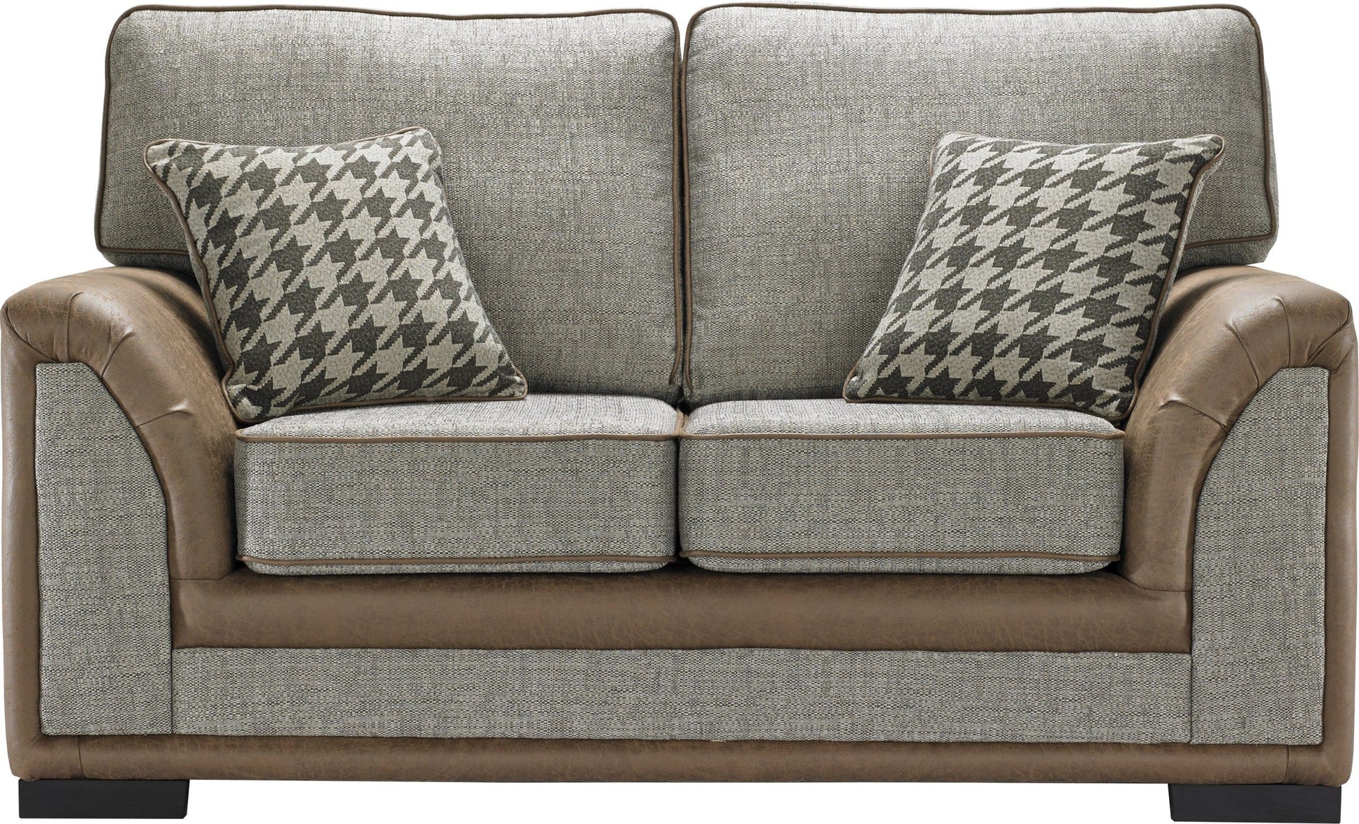 Camden Bespoke Grey Fabric And Leather Piping Modern Design Sofa