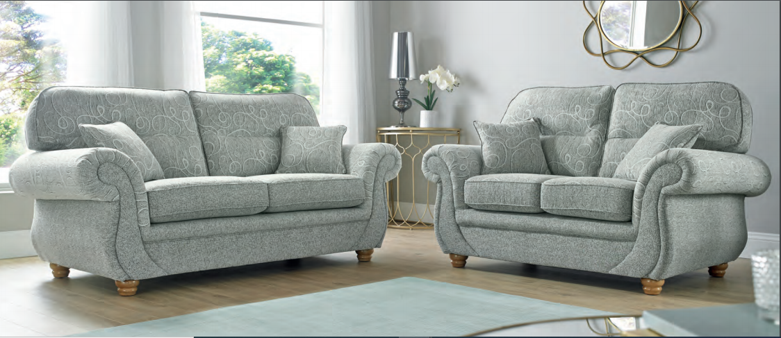 Quinn Spira Curved Designer Navy Blue Real Fabric Sofas
