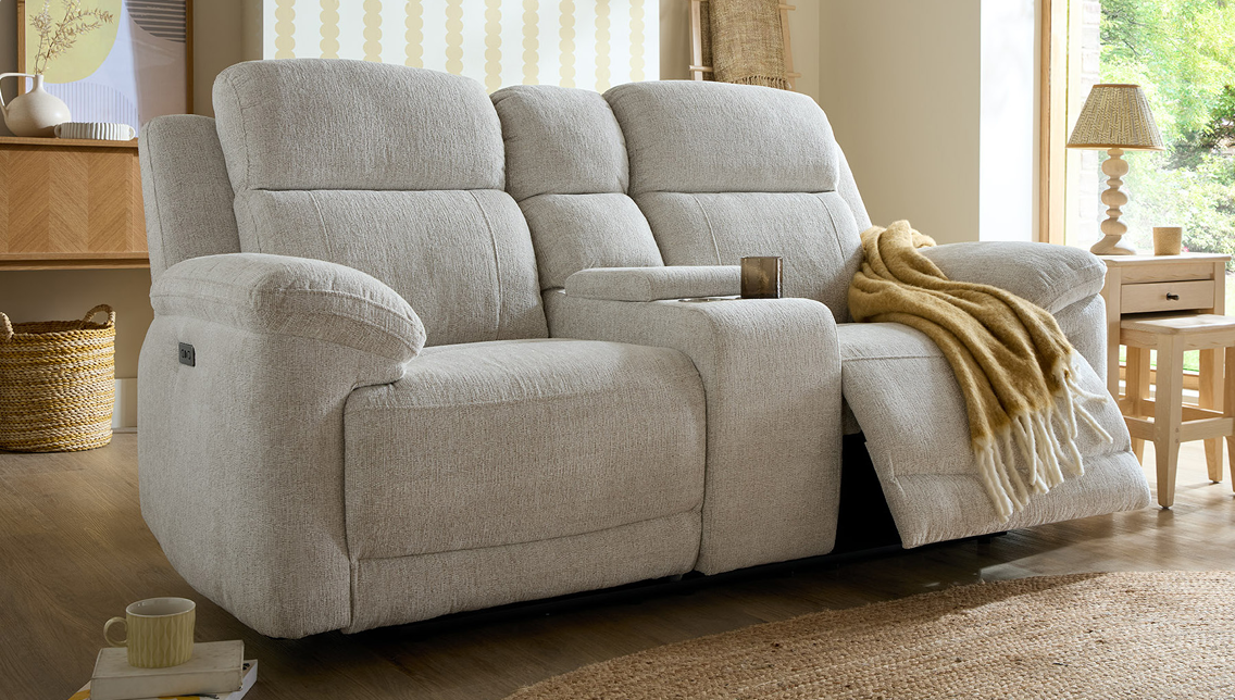 Roland Manual Recliner Sofa with Center Console & Cup Holder