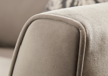 Sebastian Elegance Sofas In Plush Elephant Gray Fabric With Cushions