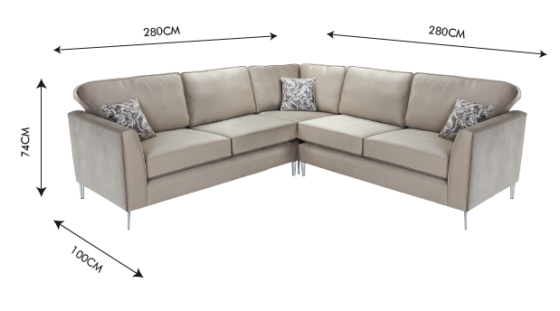 Sebastian Elegance Sofas In Plush Elephant Gray Fabric With Cushions