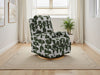 Green and White Fabric Electric Recliner Chair with Rocker
