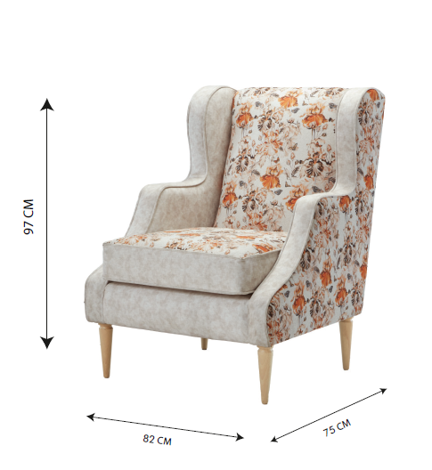 Seville Handmade Floral Design Armchair With Generously Padded Cushions
