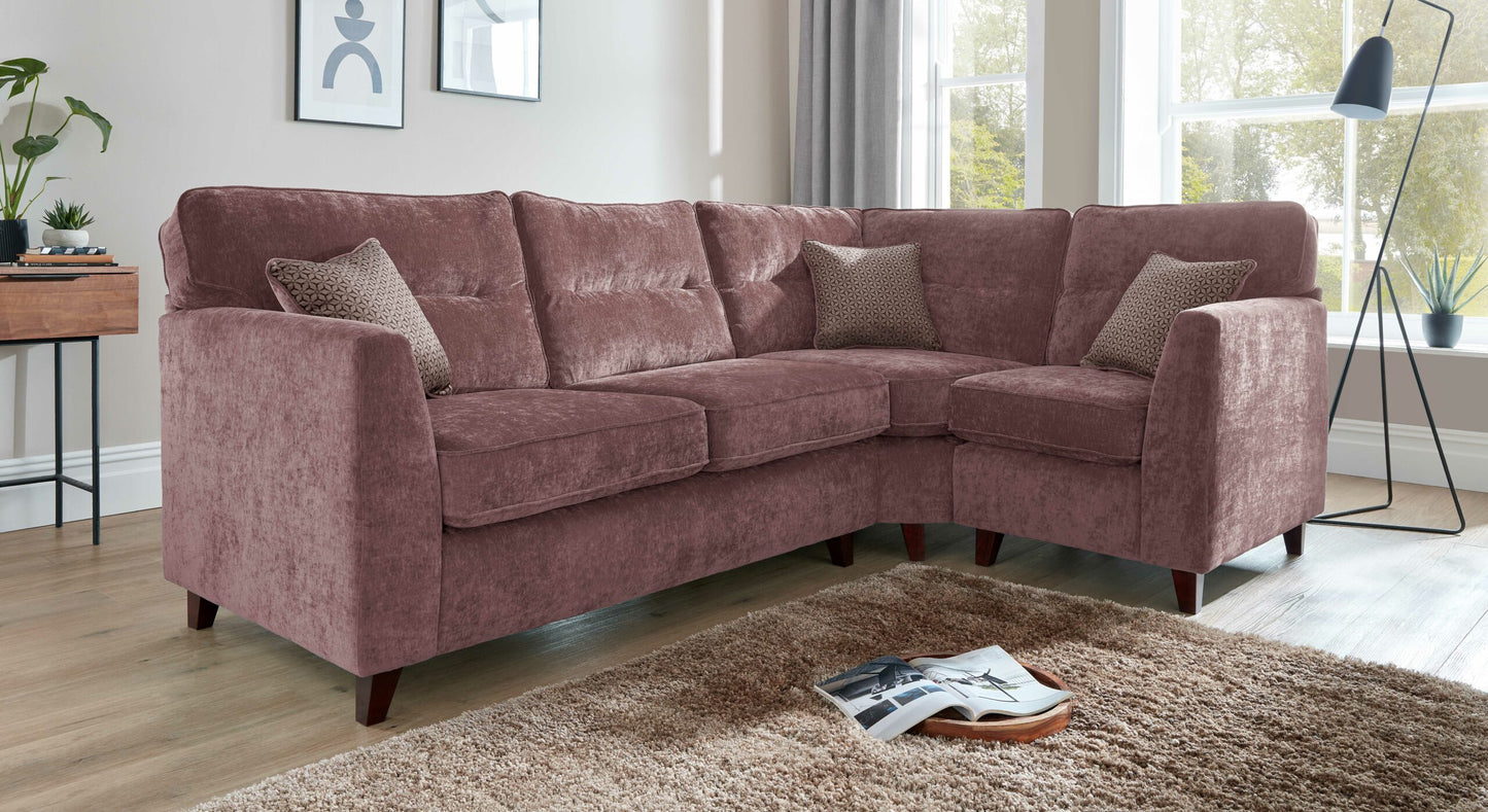 Skye Premium Navy Blue Fabric Mahogany High Feet Sofas
