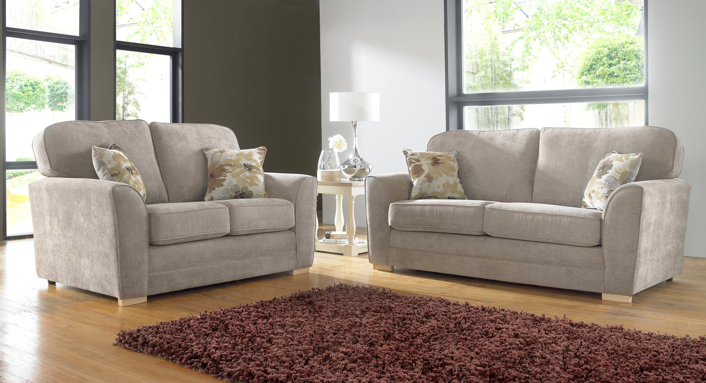 Sofia Bespoke Smooth Flush Grey Real Fabric Sofas