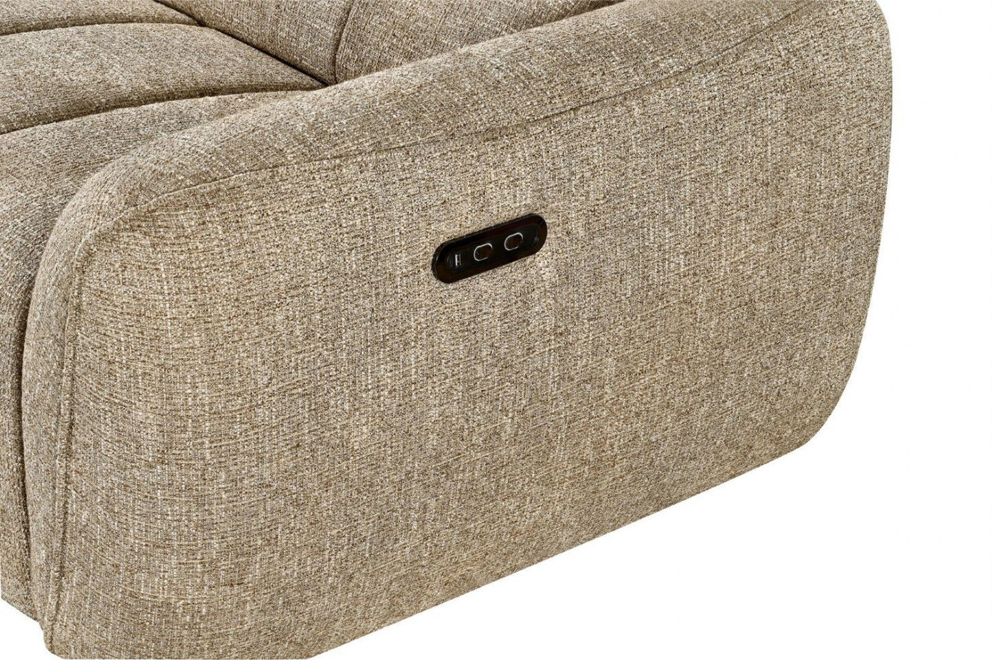 Mocha Fabric Electric Recliner Corner Sofa Left Hand Facing