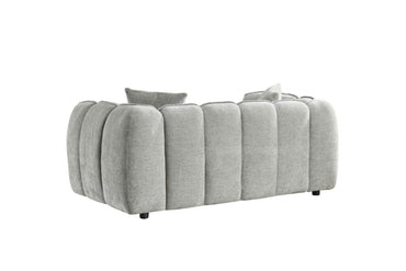 Grey Fabric Channel Tufted 2 Seater Sofa