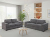 Grey Woven Fabric Upholstery 3+2 Seater Sofa Set