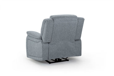 Grey Fabric Electric Recliner Armchair Pillow Top Arms