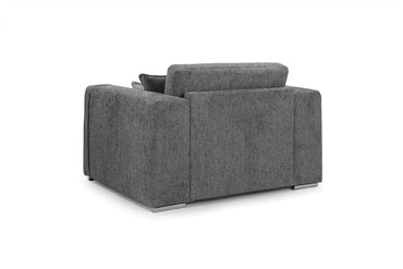 Grey Chenille Fabric Upholstered Armchair