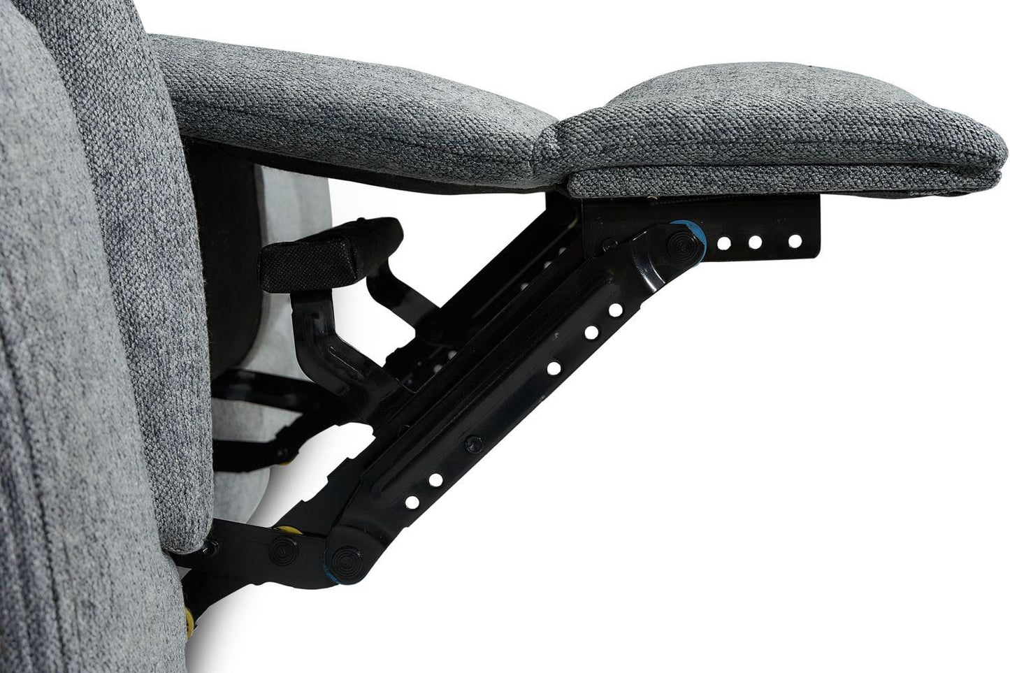 Grey Fabric Electric Recliner Armchair Pillow Top Arms