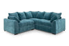 Teal Blue Fabric Large Pillow Back Corner Sofa