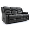 Black Leather Effect 3 Seater Electric Recliner Sofa