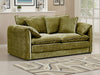 Green Chenille Fabric 2 Seater Sofa Standard Back