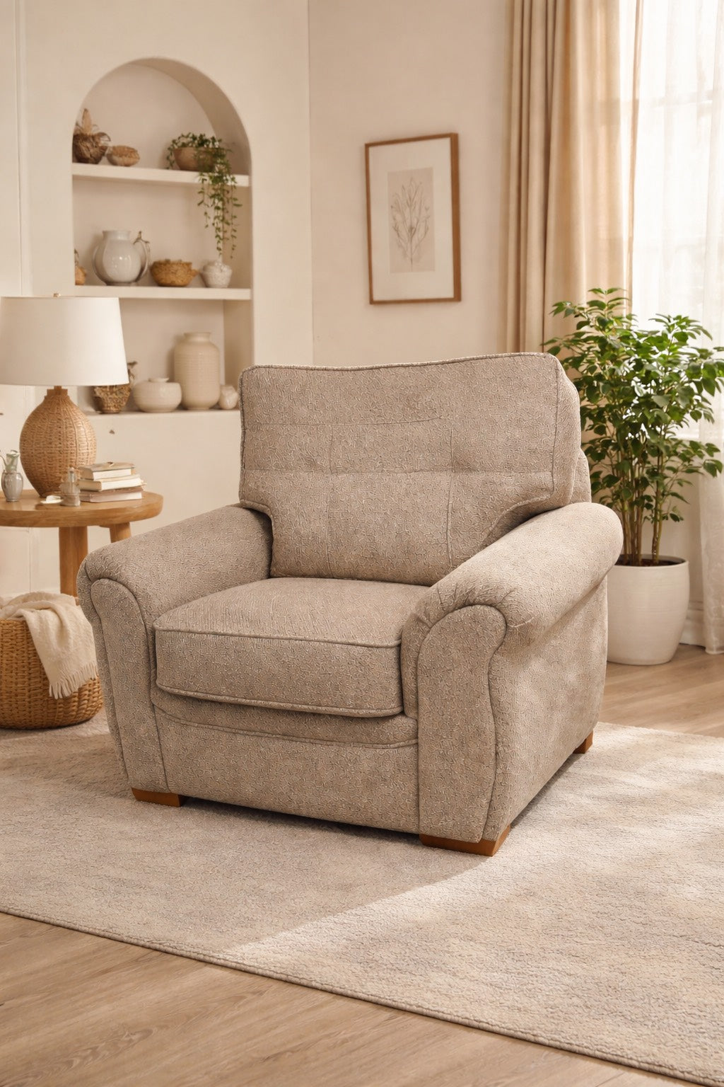 Mayor Original 3+1+1 Seater Grey Fabric Sofa Suite For Elderly in Premium Tweed