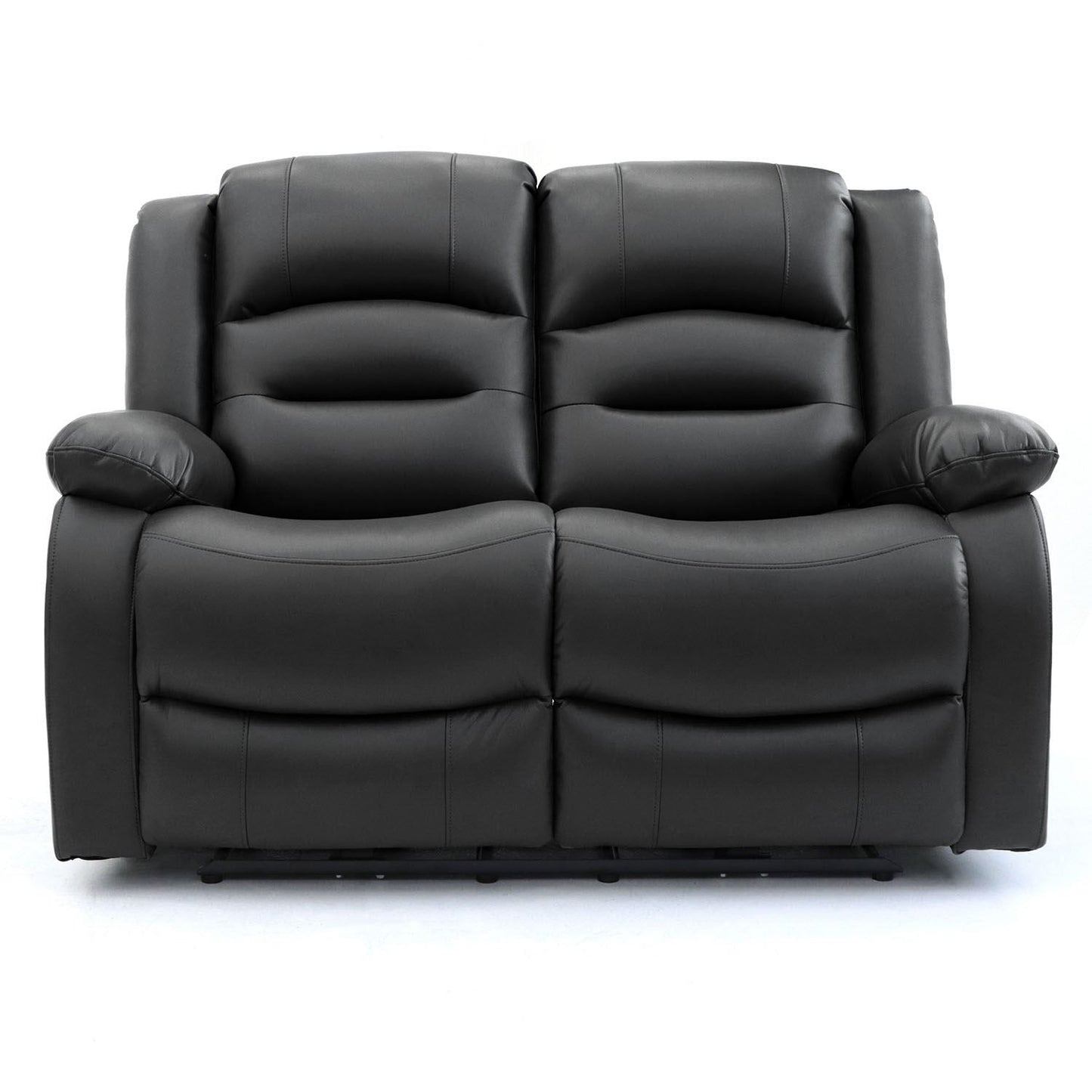 Black Leather Effect 2 Seater Electric Recliner Sofa