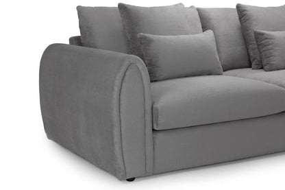 Grey Velvet Corner Group Sofa Right Hand Facing