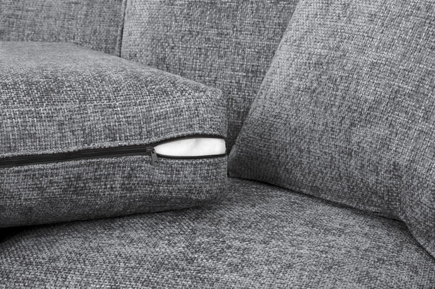 Grey Fabric Standard Back 3 Seater Sofa
