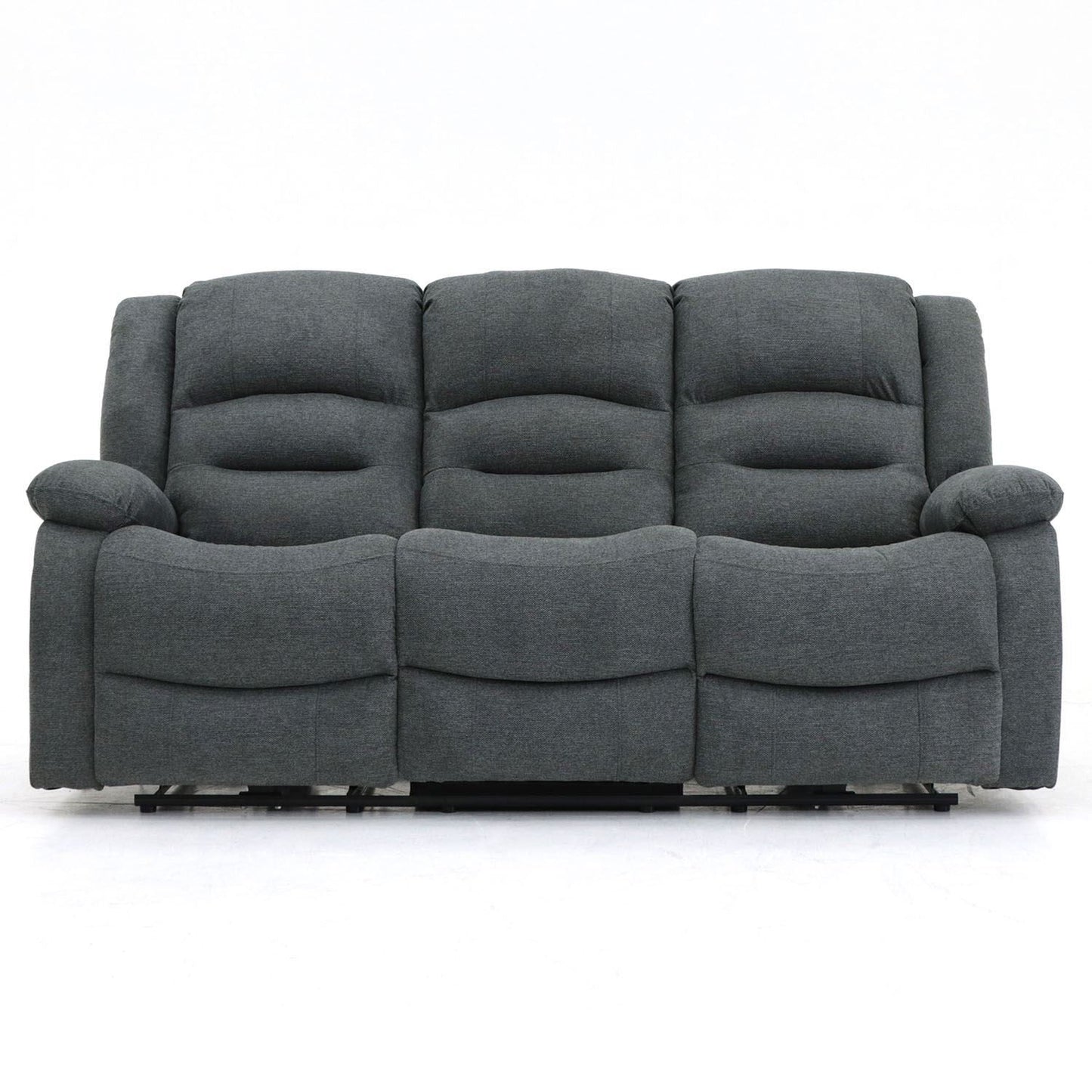 Graphite Fabric 3 Seater Electric Recliner Sofa
