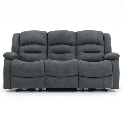 Graphite Fabric 3 Seater Electric Recliner Sofa